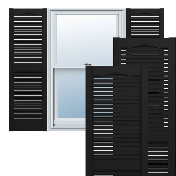 Ekena Millwork Mid-America Vinyl, TailorMade Cathedral Top Center Mullion, Open Louver Shutters, L11447002 L11447002
